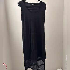 Spense Black Crochet Midi Dress